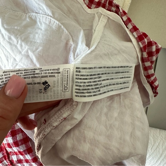 Abercrombie and fitch red gingham mini dress small - Picture 7 of 7
